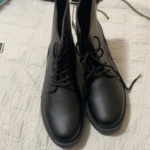 Black combat boots